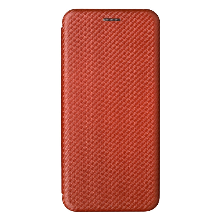For Blackview Oscal C20 Carbon Fiber Texture Horizontal Flip Leather Phone Case with Card Slot(Brown)