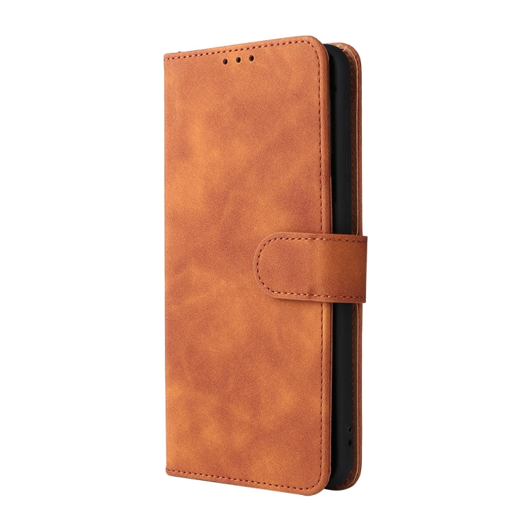 For Motorola Moto E20 / E30 / E40 Skin Feel Magnetic Horizontal Flip Phone Leather Case with Holder & Card Slots & Wallet(Brown)