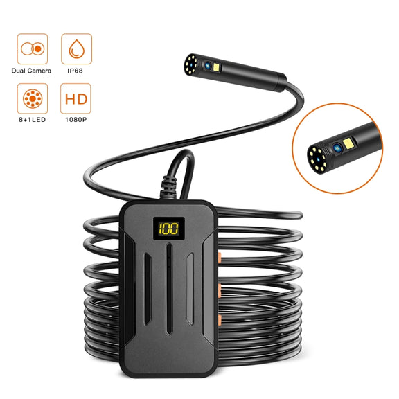 F300 8mm IP68 Water-resistant HD Dual Cameras Digital Endoscope, Length:2m Hard Cable(Black)
