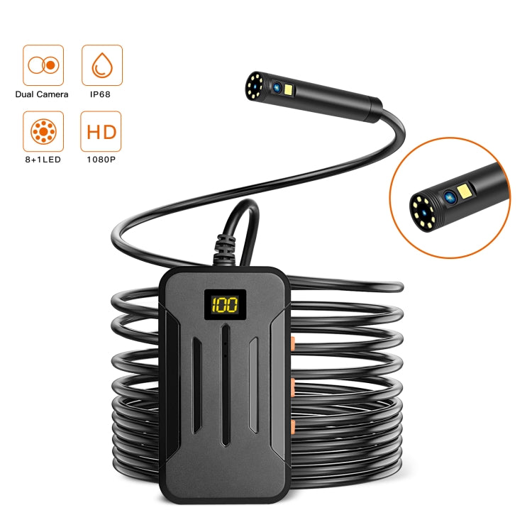 F300 8mm IP68 Water-resistant HD Dual Cameras Digital Endoscope, Length:2m Hard Cable(Black)