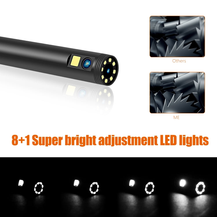 F300 8mm IP68 Water-resistant HD Dual Cameras Digital Endoscope, Length:2m Hard Cable(Black)