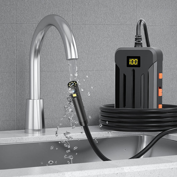 F300 8mm IP68 Water-resistant HD Dual Cameras Digital Endoscope, Length:5m Hard Cable(Black)