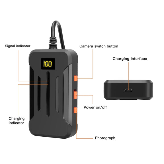 F300 8mm IP68 Water-resistant HD Dual Cameras Digital Endoscope, Length:5m Hard Cable(Black)