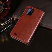 For Oukitel C25 idewei Crazy Horse Texture Leather Phone Case with Holder & Card Slots & Wallet(White)