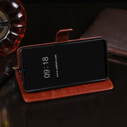 For Oukitel C25 idewei Crazy Horse Texture Leather Phone Case with Holder & Card Slots & Wallet(White)