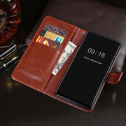 For Oukitel C25 idewei Crazy Horse Texture Leather Phone Case with Holder & Card Slots & Wallet(White)