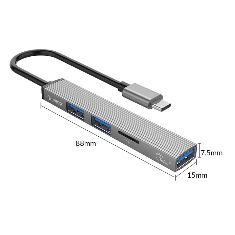 ORICO AH-12F 4 In 1 Type-C / USB-C to USB 3.0 HUB Docking Station(Grey)