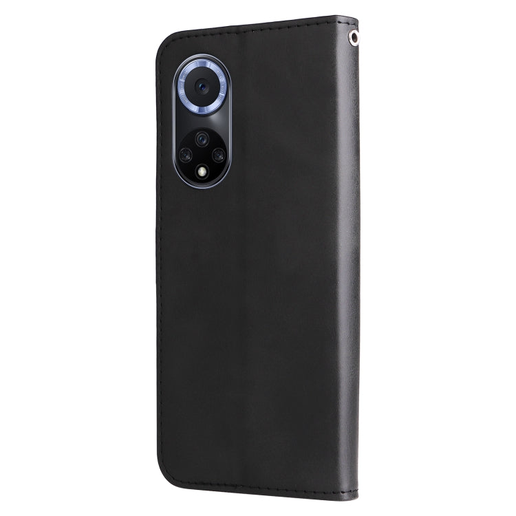 For Huawei nova 9 / Honor 50 5G Calf Texture Zipper Horizontal Flip Leather Phone Case(Black)