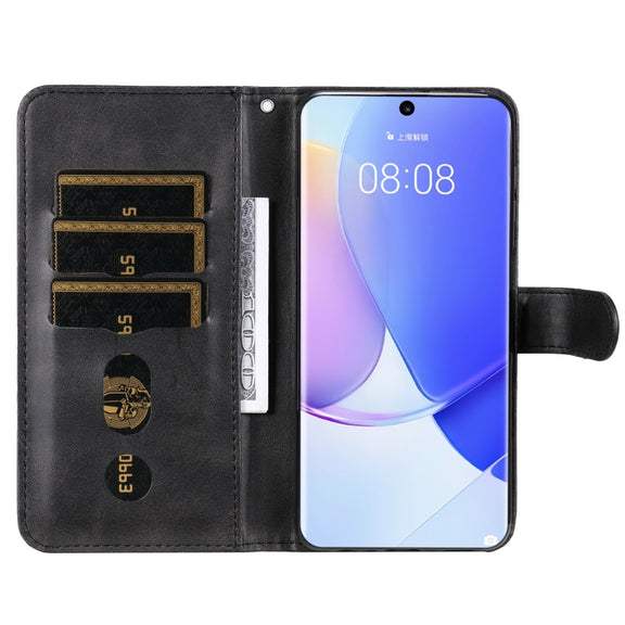 For Huawei nova 9 / Honor 50 5G Calf Texture Zipper Horizontal Flip Leather Phone Case(Black)