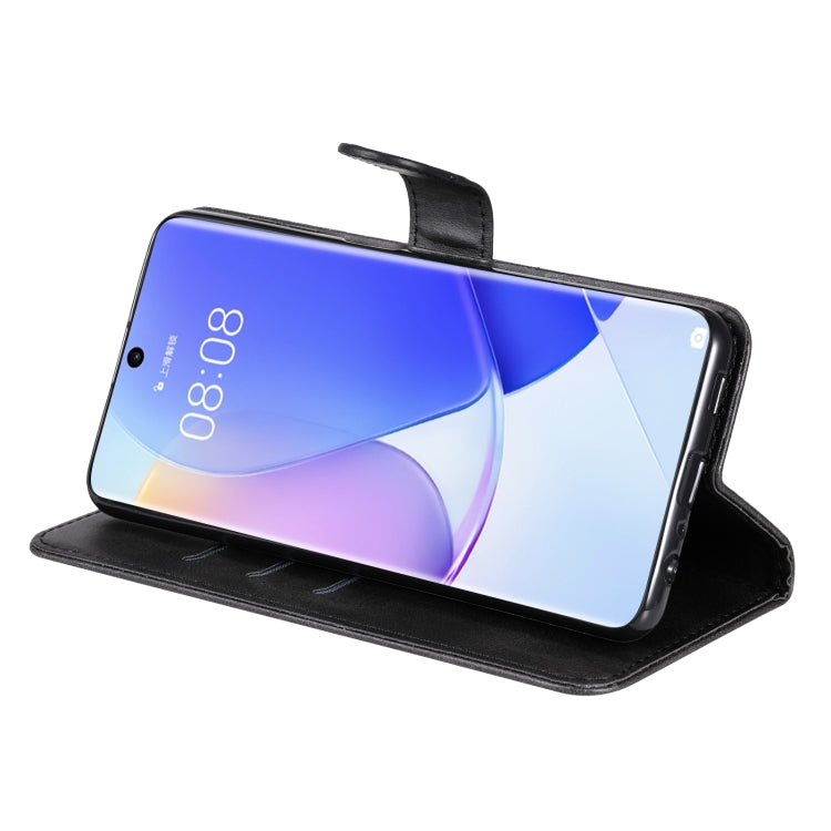 For Huawei nova 9 / Honor 50 5G Calf Texture Zipper Horizontal Flip Leather Phone Case(Black)