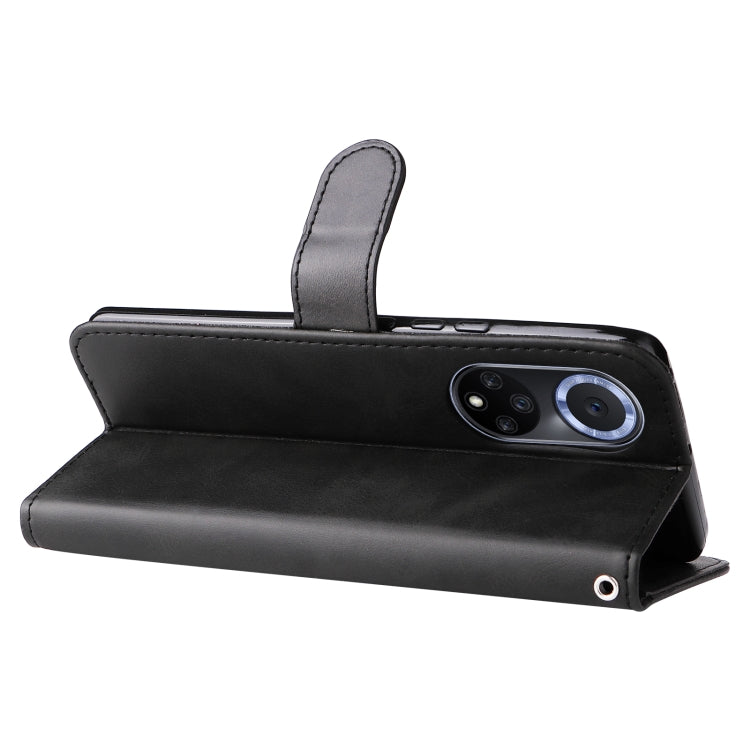 For Huawei nova 9 / Honor 50 5G Calf Texture Zipper Horizontal Flip Leather Phone Case(Black)