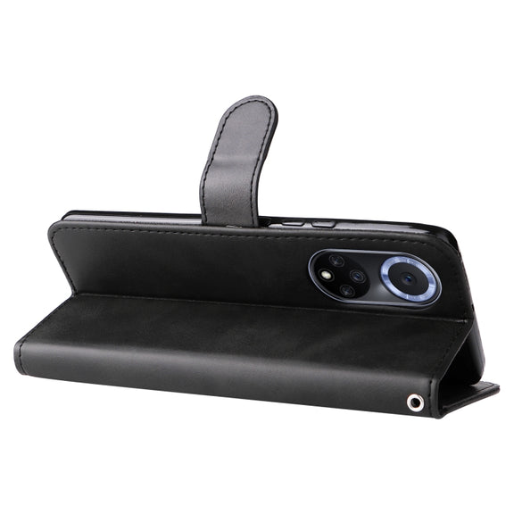 For Huawei nova 9 / Honor 50 5G Calf Texture Zipper Horizontal Flip Leather Phone Case(Black)