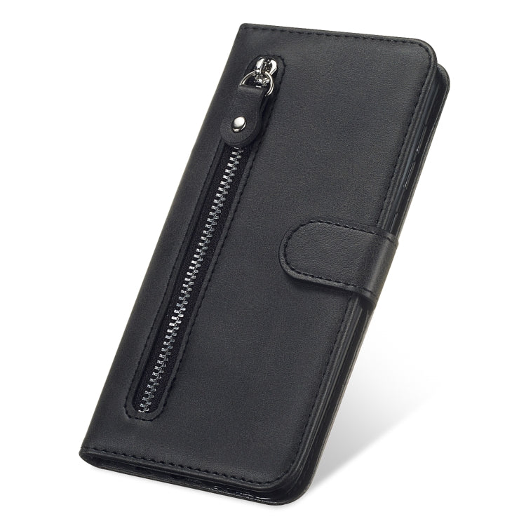 For Huawei nova 9 / Honor 50 5G Calf Texture Zipper Horizontal Flip Leather Phone Case(Black)