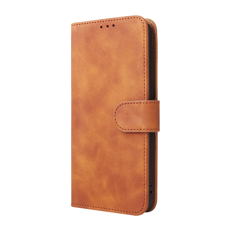 For Blackview Oscal C20 Solid Color Skin Feel Magnetic Buckle Horizontal Flip PU Phone Case(Brown)