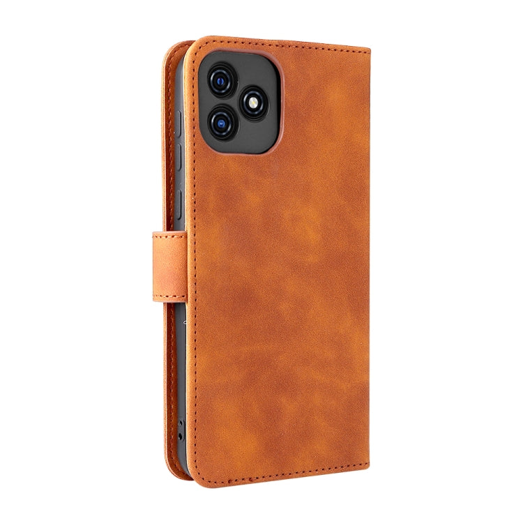 For Blackview Oscal C20 Solid Color Skin Feel Magnetic Buckle Horizontal Flip PU Phone Case(Brown)
