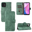For Blackview Oscal C20 Solid Color Skin Feel Magnetic Buckle Horizontal Flip PU Phone Case(Green) - More Brand by PMC TechLife | Online Shopping South Africa | PMC TechLife | Buy Now Pay Later Mobicred