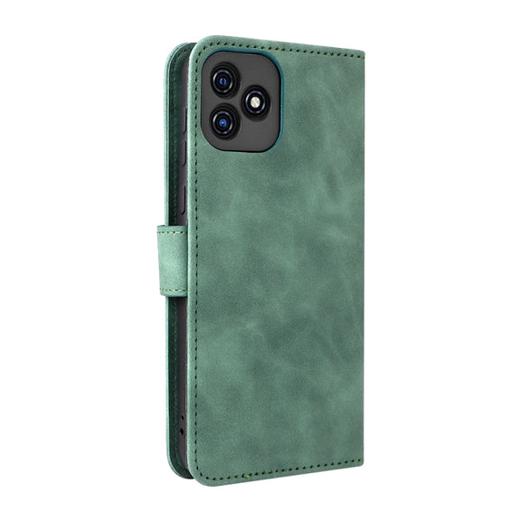 For Blackview Oscal C20 Solid Color Skin Feel Magnetic Buckle Horizontal Flip PU Phone Case(Green)