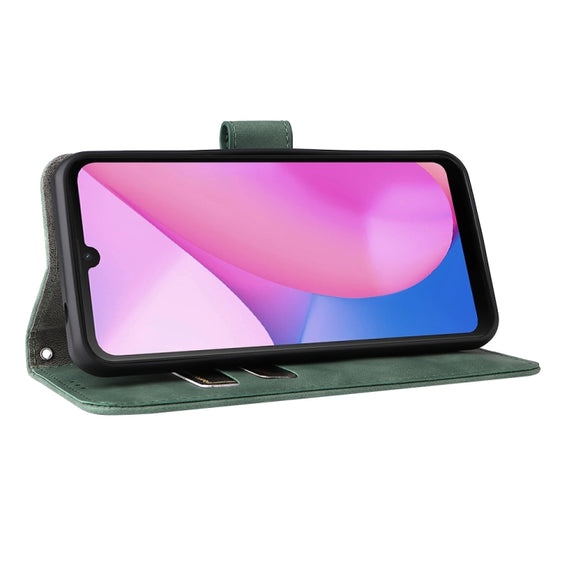 For Blackview Oscal C20 Solid Color Skin Feel Magnetic Buckle Horizontal Flip PU Phone Case(Green)