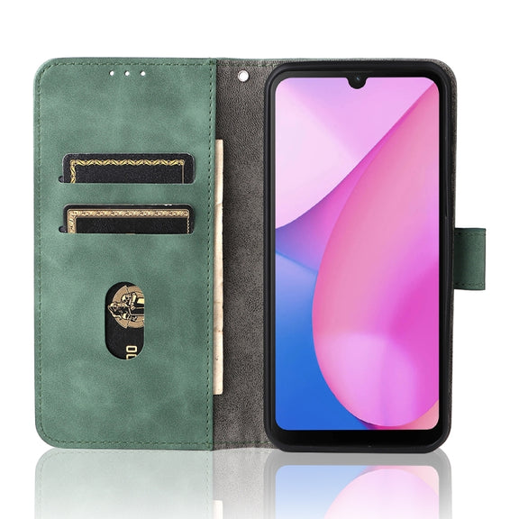 For Blackview Oscal C20 Solid Color Skin Feel Magnetic Buckle Horizontal Flip PU Phone Case(Green)