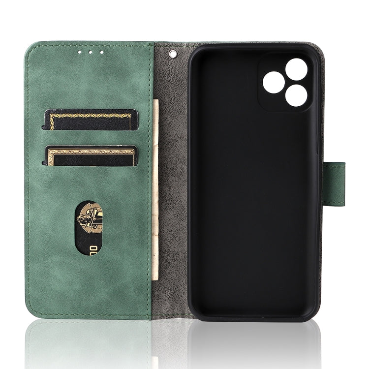 For Blackview Oscal C20 Solid Color Skin Feel Magnetic Buckle Horizontal Flip PU Phone Case(Green)