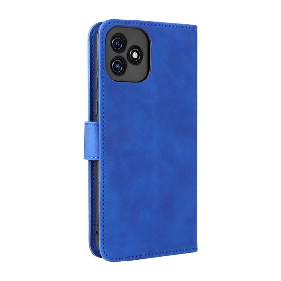 For Blackview Oscal C20 Solid Color Skin Feel Magnetic Buckle Horizontal Flip PU Phone Case(Blue)