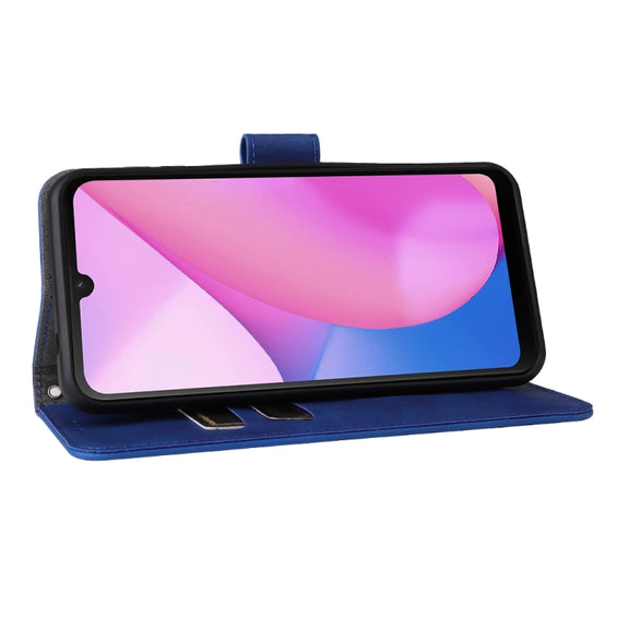 For Blackview Oscal C20 Solid Color Skin Feel Magnetic Buckle Horizontal Flip PU Phone Case(Blue)