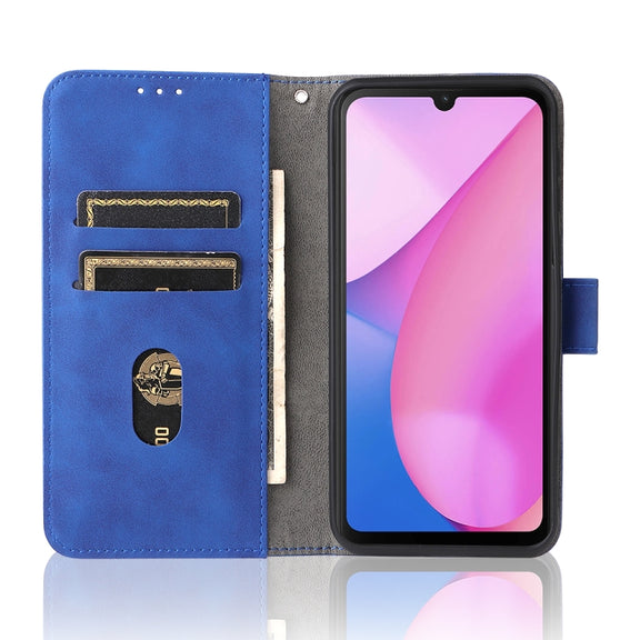 For Blackview Oscal C20 Solid Color Skin Feel Magnetic Buckle Horizontal Flip PU Phone Case(Blue)