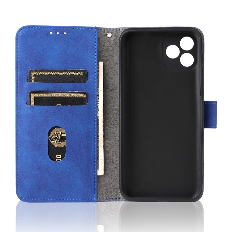 For Blackview Oscal C20 Solid Color Skin Feel Magnetic Buckle Horizontal Flip PU Phone Case(Blue)