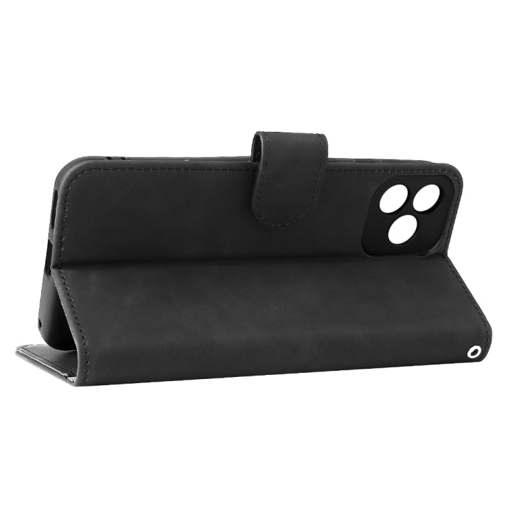For Blackview Oscal C20 Solid Color Skin Feel Magnetic Buckle Horizontal Flip PU Phone Case(Black)