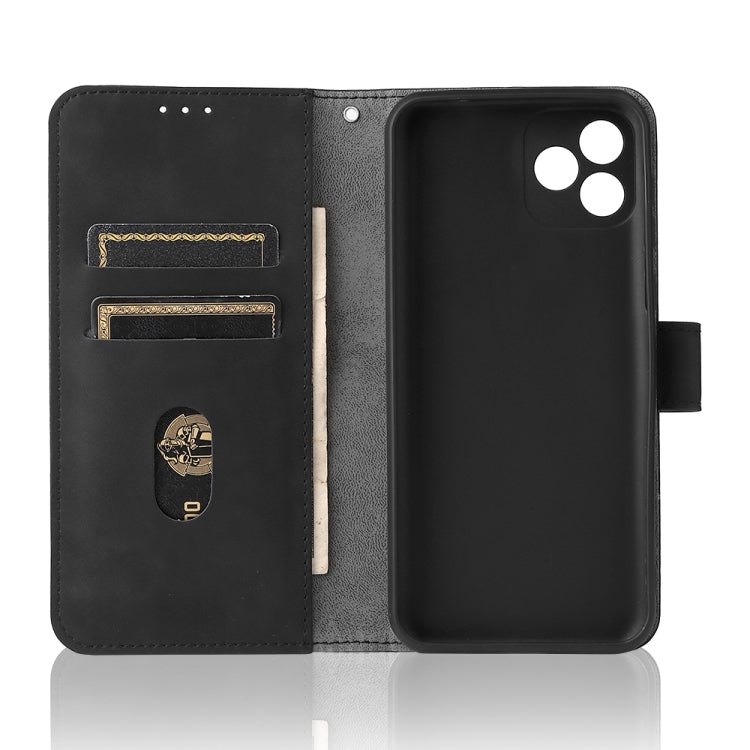 For Blackview Oscal C20 Solid Color Skin Feel Magnetic Buckle Horizontal Flip PU Phone Case(Black)
