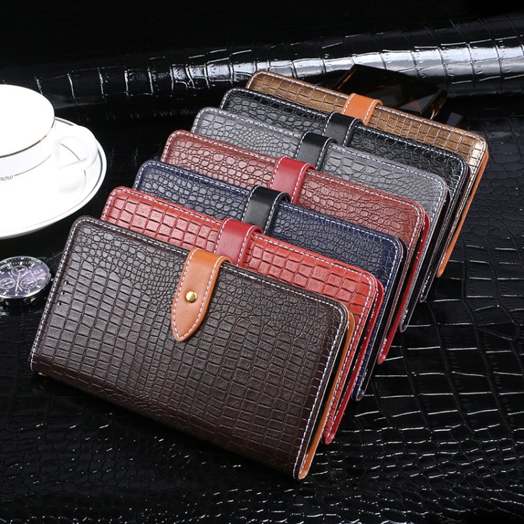 For Oukitel C25 idewei Crocodile Texture Horizontal Flip Leather Phone Case(Black)