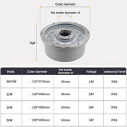 6W Landscape Ring LED Aluminum Alloy Underwater Fountain Light(White Light)