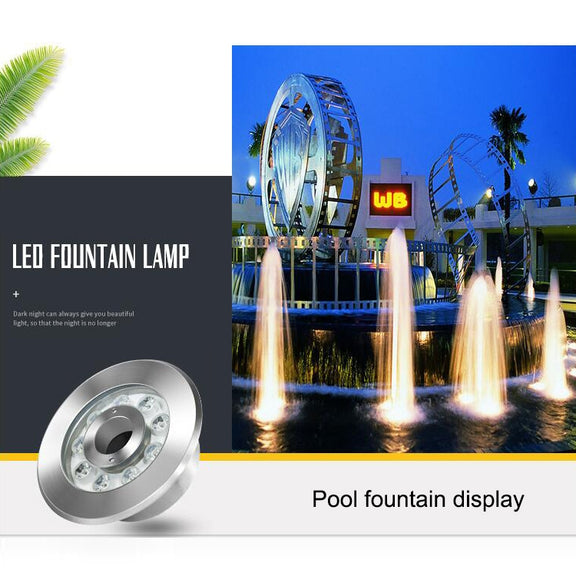 6W Landscape Ring LED Stainless Steel Underwater Fountain Light(Warm Light)