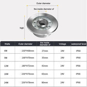 9W Landscape Ring LED Stainless Steel Underwater Fountain Light(White Light)