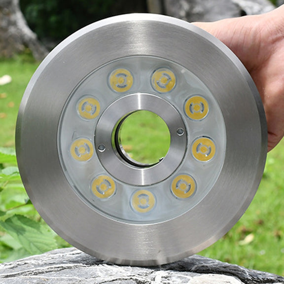 9W Landscape Ring LED Stainless Steel Underwater Fountain Light(White Light)