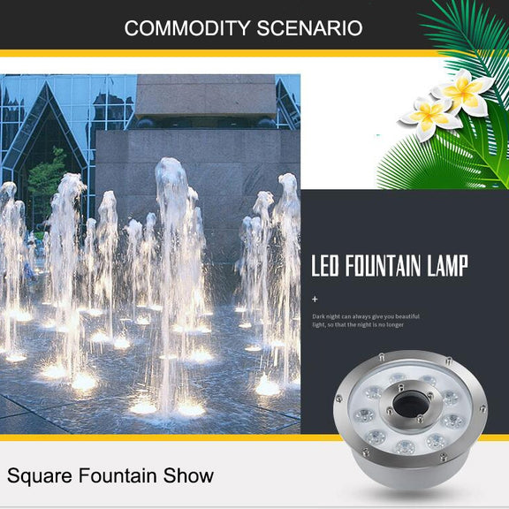 9W Landscape Ring LED Stainless Steel Underwater Fountain Light(White Light)
