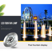 9W Landscape Ring LED Stainless Steel Underwater Fountain Light(Warm Light)