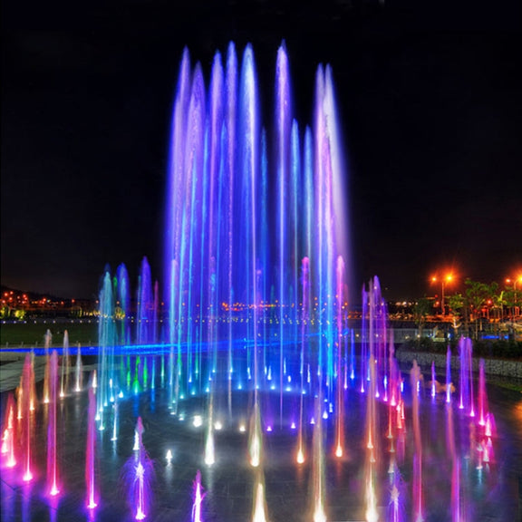 24W Landscape Colorful Color Changing Ring LED Stainless Steel Underwater Fountain Light(Colorful)