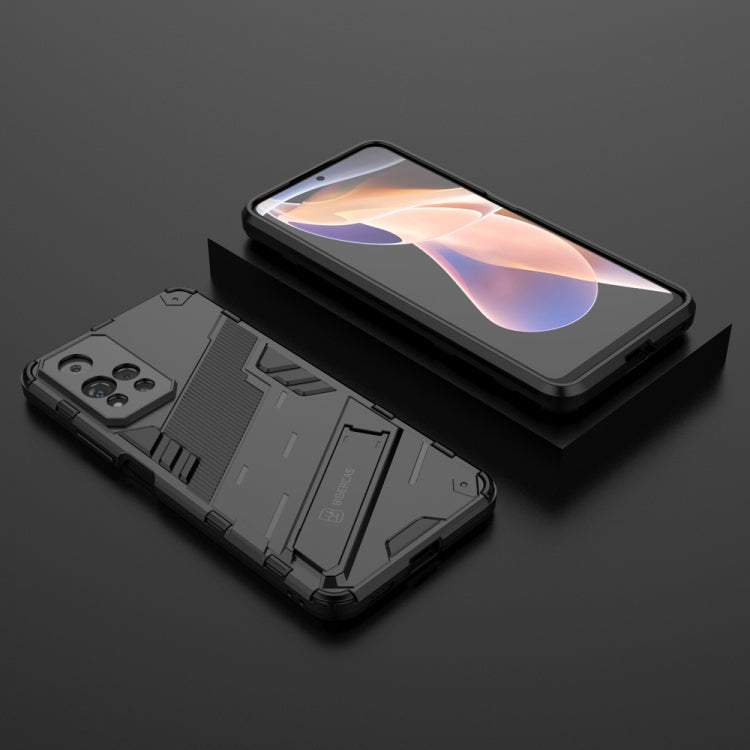 For Xiaomi Redmi Note 11 Pro / Note 11 Pro+ Punk Armor 2 in 1 PC + TPU Shockproof Phone Case with Invisible Holder(Black)