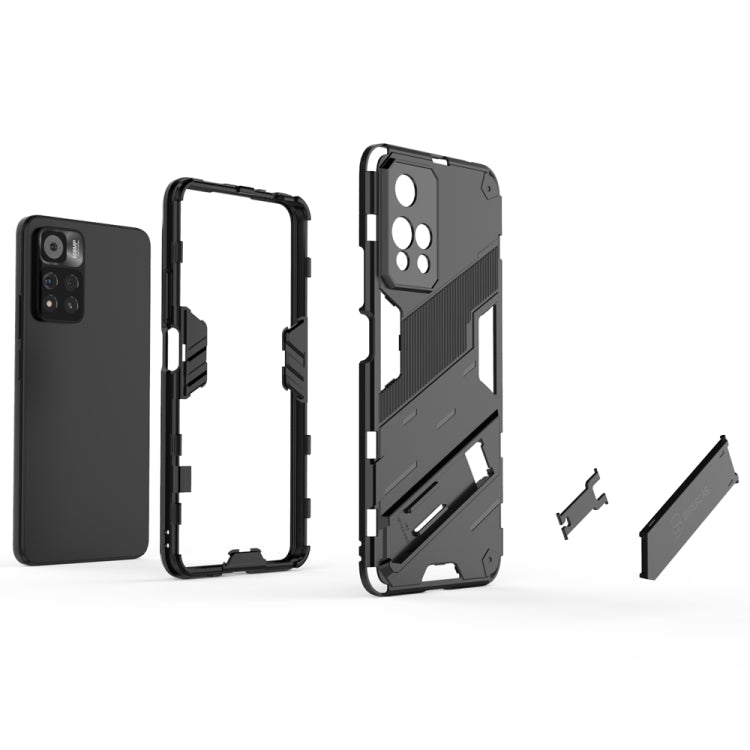 For Xiaomi Redmi Note 11 Pro / Note 11 Pro+ Punk Armor 2 in 1 PC + TPU Shockproof Phone Case with Invisible Holder(Black)