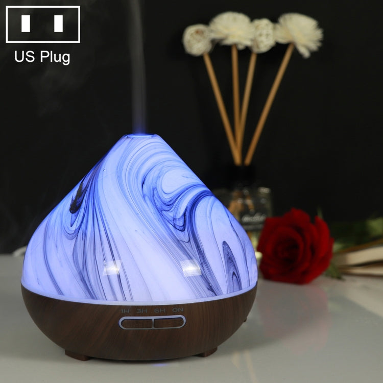 400ml Volcano Shape Humidifier Glass Aromatherapy Machine Automatic Alcohol Sprayer, Plug Specification:US Plug(Coffee)