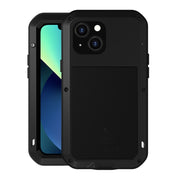 For iPhone 13 mini LOVE MEI Metal Shockproof Life Water-resistant Dustproof Protective Phone Case (Black)