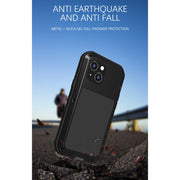 For iPhone 13 mini LOVE MEI Metal Shockproof Life Water-resistant Dustproof Protective Phone Case (Silver)
