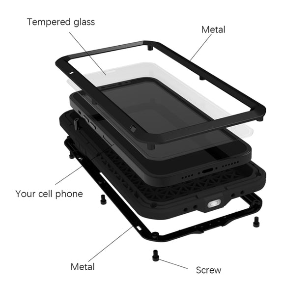 For iPhone 13 mini LOVE MEI Metal Shockproof Life Water-resistant Dustproof Protective Phone Case (Silver)