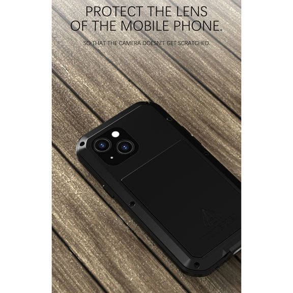 For iPhone 13 mini LOVE MEI Metal Shockproof Life Water-resistant Dustproof Protective Phone Case (Silver)