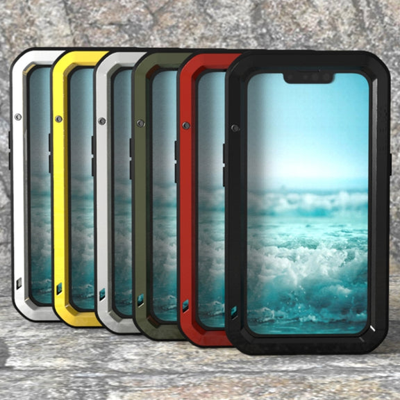 For iPhone 13 mini LOVE MEI Metal Shockproof Life Water-resistant Dustproof Protective Phone Case (White)