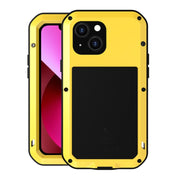 For iPhone 13 LOVE MEI Metal Shockproof Life Water-resistant Dustproof Protective Phone Case(Yellow)