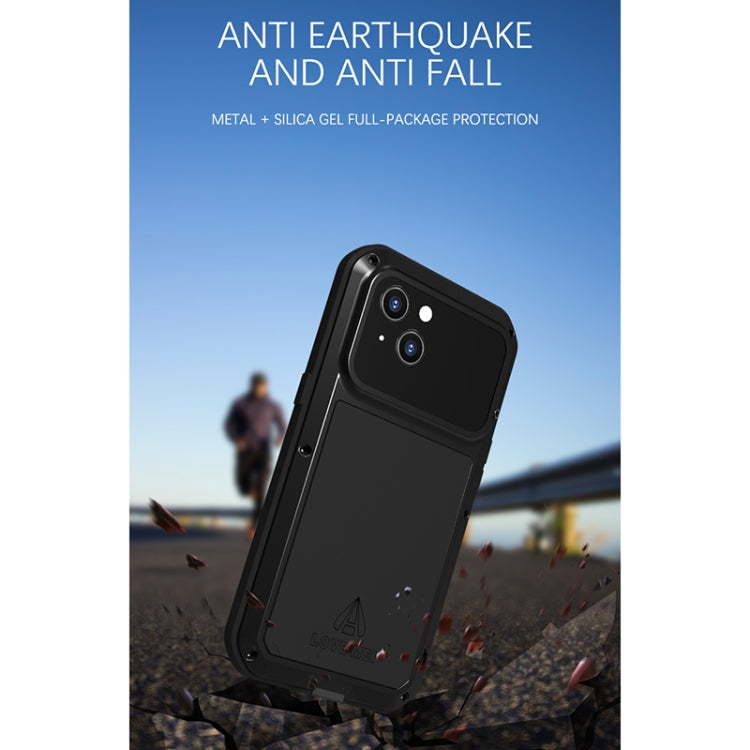 For iPhone 13 LOVE MEI Metal Shockproof Life Water-resistant Dustproof Protective Phone Case(Yellow)