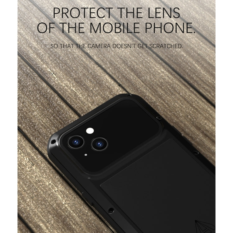 For iPhone 13 LOVE MEI Metal Shockproof Life Water-resistant Dustproof Protective Phone Case(Yellow)