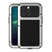 For iPhone 13 Pro LOVE MEI Metal Shockproof Life Water-resistant Dustproof Protective Phone Case (Silver)